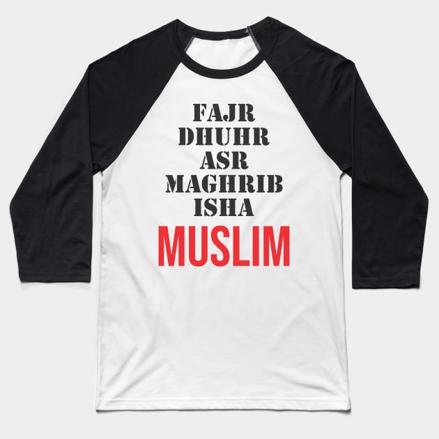 Islam - Moslem Praying Five Times Baseball T-Shirt by ahmadzakiramadhan